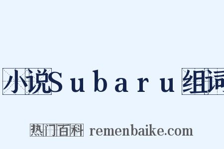小说Subaru组词是什么意思的图片